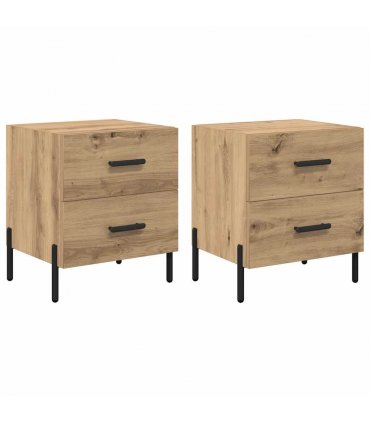 vidaXL Bedside Cabinet with Drawer 2 pcs Artisan Oak 40 x 35 x 47.5 cm — V0672041224