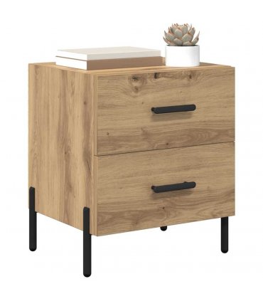 vidaXL Bedside Cabinet with Drawer 2 pcs Artisan Oak 40 x 35 x 47.5 cm — V0672041224