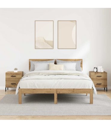 vidaXL Bedside Cabinet with Drawer 2 pcs Artisan Oak 40 x 35 x 47.5 cm — V0672041224