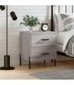 vidaXL Bedside Cabinet Grey Sonoma 40x35x47.5 cm Engineered Wood — V0672041225