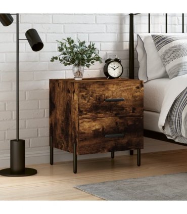 vidaXL Bedside Cabinet Smoked Oak 40x35x47.5 cm Engineered Wood — V0672041227
