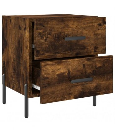 vidaXL Bedside Cabinet Smoked Oak 40x35x47.5 cm Engineered Wood — V0672041227
