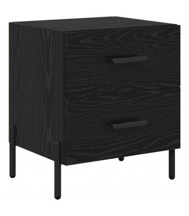 vidaXL Bedside Cabinet Black Oak 40 x 35 x 47.5 cm Engineered Wood — V0672041228