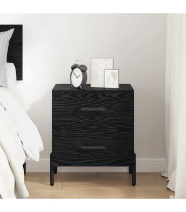 vidaXL Bedside Cabinet Black Oak 40 x 35 x 47.5 cm Engineered Wood — V0672041228