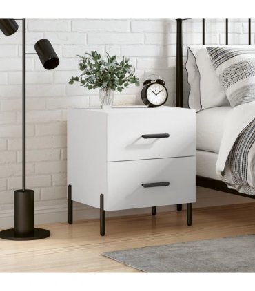 vidaXL Bedside Cabinet White 40x35x47.5 cm Engineered Wood — V0672041233