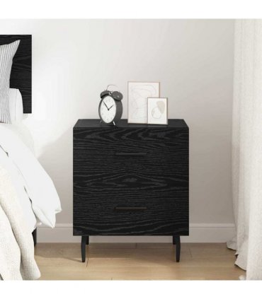 vidaXL Bedside Cabinet Black Oak 40 x 35 x 47.5 cm Engineered Wood — V0672041235