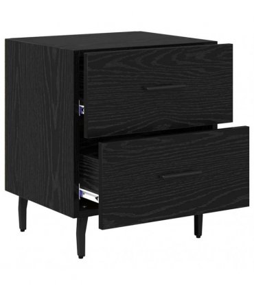 vidaXL Bedside Cabinet Black Oak 40 x 35 x 47.5 cm Engineered Wood — V0672041235