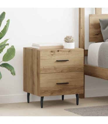 vidaXL Bedside Cabinet with Drawer 2 pcs Artisan Oak 40 x 35 x 47.5 cm — V0672041237