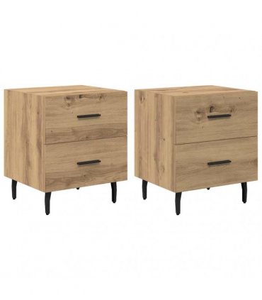 vidaXL Bedside Cabinet with Drawer 2 pcs Artisan Oak 40 x 35 x 47.5 cm — V0672041237
