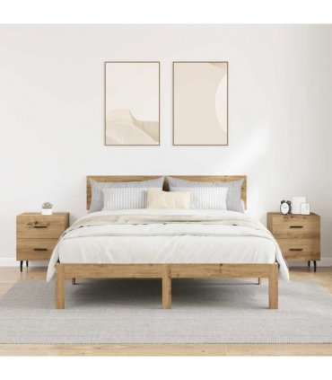 vidaXL Bedside Cabinet with Drawer 2 pcs Artisan Oak 40 x 35 x 47.5 cm — V0672041237