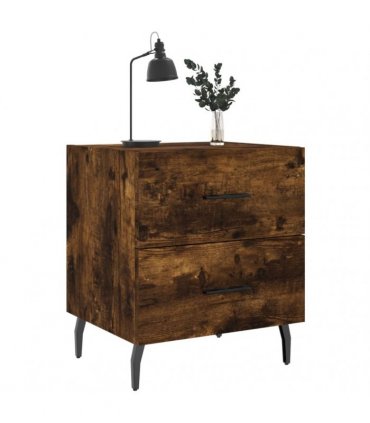vidaXL Bedside Cabinet Smoked Oak 40x35x47.5 cm Engineered Wood — V0672041239