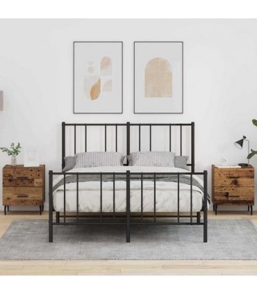 vidaXL Bedside Cabinet with Drawer 2 pcs Old Wood 40 x 35 x 47.5 cm — V0672041242