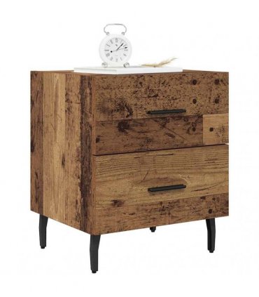 vidaXL Bedside Cabinet with Drawer 2 pcs Old Wood 40 x 35 x 47.5 cm — V0672041242