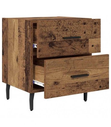 vidaXL Bedside Cabinet with Drawer 2 pcs Old Wood 40 x 35 x 47.5 cm — V0672041242
