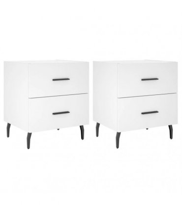 vidaXL Bedside Cabinets 2 pcs White 40x35x47.5 cm Engineered Wood — V0672041244