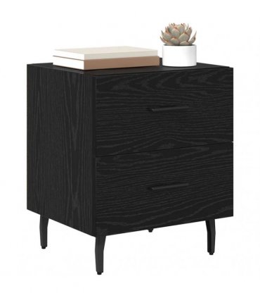 vidaXL Bedside Cabinet with Drawer 2 pcs Black Oak 40 x 35 x 47.5 cm — V0672041245