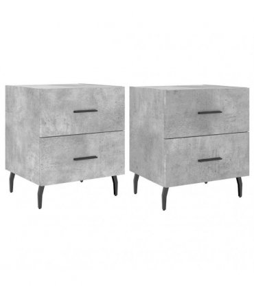 vidaXL Bedside Cabinets 2 pcs Concrete Grey 40x35x47.5 cm Engineered Wood — V0672041246