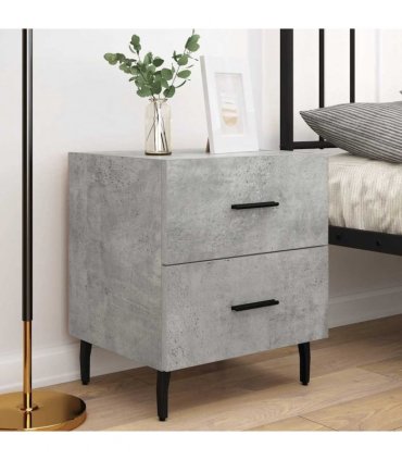 vidaXL Bedside Cabinets 2 pcs Concrete Grey 40x35x47.5 cm Engineered Wood — V0672041246