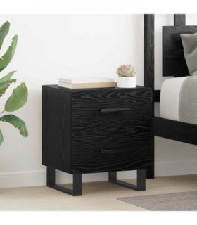 vidaXL Bedside Cabinet with Drawer 2 pcs Black Oak 40 x 35 x 47.5 cm — V0672041252
