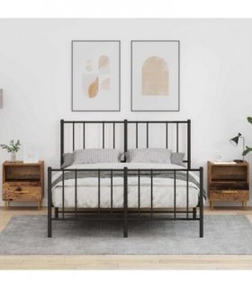 vidaXL Bedside Table 2 pcs Old Wood 40 x 35 x 47.5 cm Engineered Wood