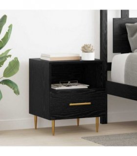 vidaXL Bedside Table 2 pcs Black 40 x 35 x 47.5 cm Engineered Wood — Colour: Black oak