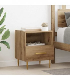 vidaXL Bedside Table Brown 40 x 35 x 47.5 cm Engineered Wood — Colour: Artisan oak