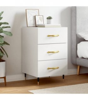 vidaXL Bedside Cabinet White 40x40x66 cm Engineered Wood — V0672041418