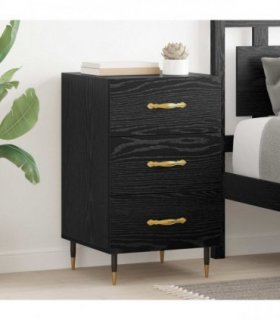 vidaXL Bedside Cabinet Black Oak 40 x 40 x 66 cm Engineered Wood — V0672041419
