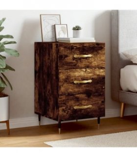 vidaXL Bedside Cabinet Smoked Oak 40x40x66 cm Engineered Wood