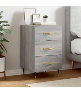 vidaXL Bedside Cabinet Grey Sonoma 40x40x66 cm Engineered Wood — V0672041422