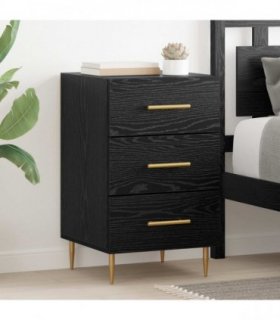 vidaXL Bedside Cabinet Black Oak 40 x 40 x 66 cm Engineered Wood — V0672041426