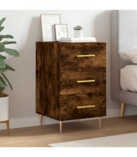 vidaXL Bedside Cabinet Smoked Oak 40x40x66 cm Engineered Wood — V0672041427