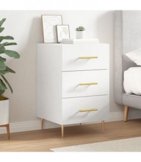 vidaXL Bedside Cabinet White 40x40x66 cm Engineered Wood — V0672041428