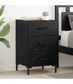 vidaXL Bedside Cabinet Black Oak 40 x 40 x 66 cm Engineered Wood — V0672041442