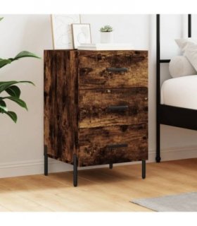 vidaXL Bedside Cabinet Smoked Oak 40x40x66 cm Engineered Wood — V0672041445
