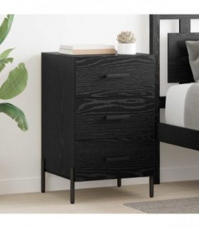 vidaXL Bedside Cabinet Black Oak 40 x 40 x 66 cm Engineered Wood — V0672041446