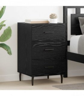 vidaXL Bedside Cabinet Black Oak 40 x 40 x 66 cm Engineered Wood — V0672041453