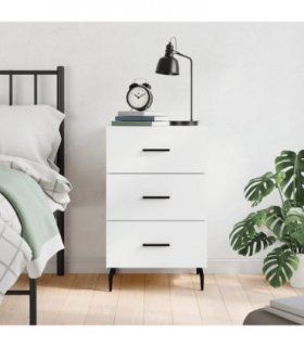vidaXL Bedside Cabinet White 40x40x66 cm Engineered Wood — V0672041454