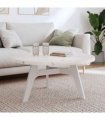 vidaXL Table Top Round White Ø90x3 cm Solid Wood Pine — Size: 90 x 3 cm