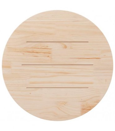 vidaXL Table Top Round White Ø90x3 cm Solid Wood Pine — Size: 90 x 3 cm