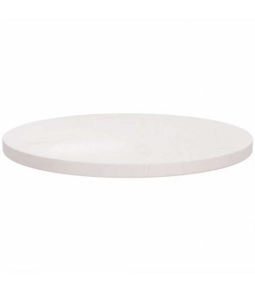 vidaXL Table Top Round White Ø60x3 cm Solid Wood Pine — Size: 60 x 3 cm