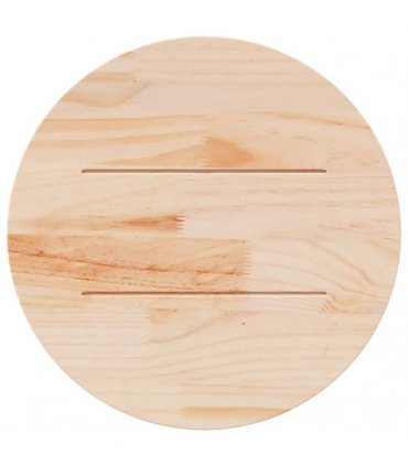 vidaXL Table Top Round White Ø60x3 cm Solid Wood Pine — Size: 60 x 3 cm