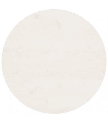 vidaXL Table Top Round White Ø70x3 cm Solid Wood Pine — Size: 70 x 3 cm