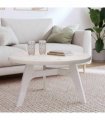 vidaXL Table Top Round White Ø80x3 cm Solid Wood Pine — Size: 80 x 3 cm