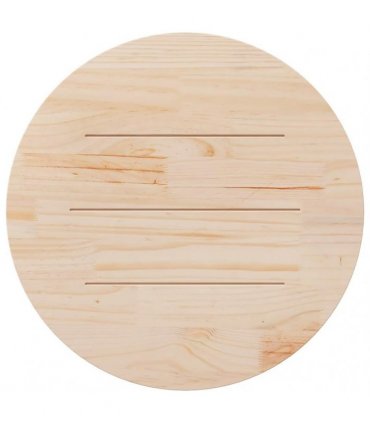 vidaXL Table Top Round White Ø80x3 cm Solid Wood Pine — Size: 80 x 3 cm
