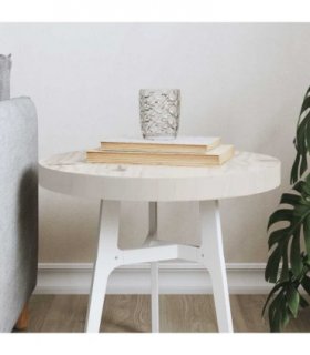 vidaXL Table Top Round White Ø40x3 cm Solid Wood Pine — Size: 40 x 3 cm