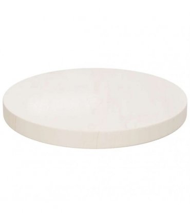 vidaXL Table Top Round White Ø40x3 cm Solid Wood Pine — Size: 40 x 3 cm