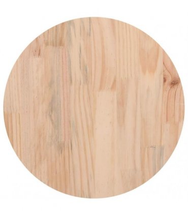 vidaXL Table Top Round White Ø40x3 cm Solid Wood Pine — Size: 40 x 3 cm