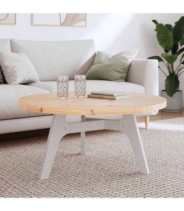 vidaXL Table Top Round Ø90x3 cm Solid Wood Pine — Colour: natural, Size: 90 x 3 cm