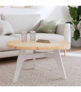 vidaXL Table Top Round Ø80x3 cm Solid Wood Pine — Colour: natural, Size: 80 x 3 cm